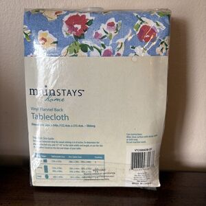 Mainstays Home Vinyl Front Flannel Back Tablecloth Floral Print 60"X84" Oblong
